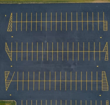 parking lot with yellow lines in AL