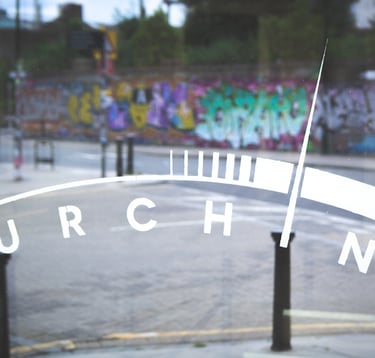 The logo of Urchin recording studios in Hackney Wick