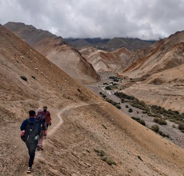 Hiking adventure in Hemis National Park, an exploration of rugged beauty