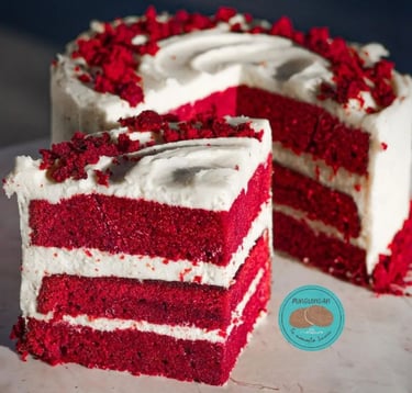 a slice of cake with a slice taken out of it