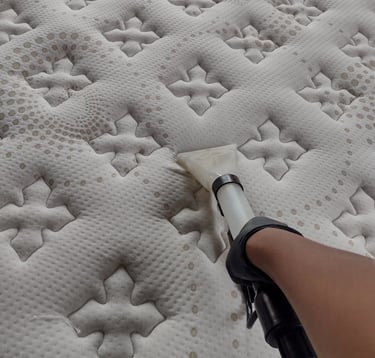 Higienização de colchão em Campinas: extração profunda com máquina profissional.