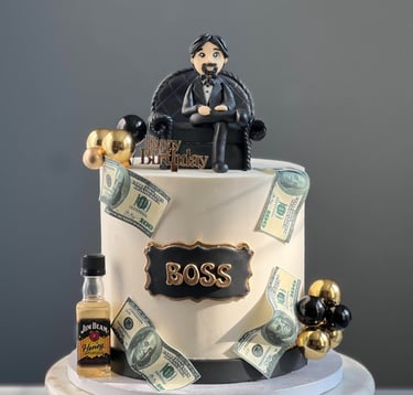 Custom Cake with fondant topper and edible image