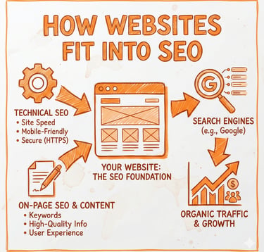 Infographic of how websites fit into SEO
