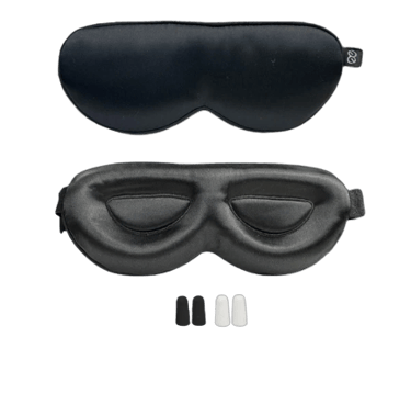 Promeed 23mm mulberry silk 3D contour sleep mask in black OEKO-TEX certified