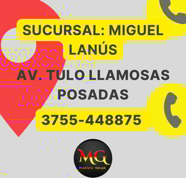 address and telephone number of one of the furniture store's branches tulo llamosas y Domingo peron