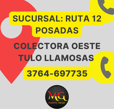 address and telephone number of one of the furniture store's branches colectora oeste tulo llamosas