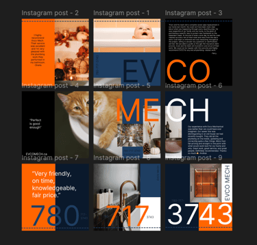 a figma layout of instagram posts