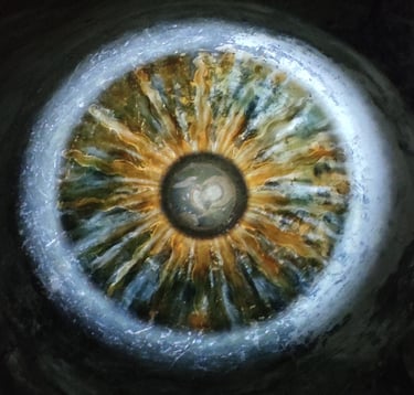 oeuvre représentant un oeil symbolisant le travail du RITMO avec les mouvements oculaires retraitant les infos traumatiques