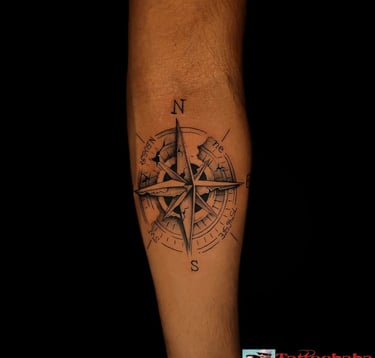 Compass tattoo-tattoo baba-Best Tattoo Studio In Jaipur
