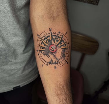 Compass tattoo-tattoo baba-Best Tattoo Studio In Jaipur