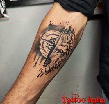 Compass tattoo-tattoo baba-Best Tattoo Studio In Jaipur
