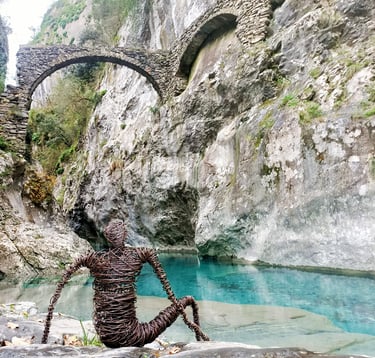 le penseur sculpture fil de fer Wilfrid Bricourt