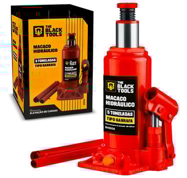 Macaco Hidráulico Tipo Garrafa 2 Toneladas BHG200 The Black Tools