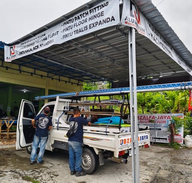 Workshop jasa aluminium PT DJA Aluminium Konstruksi di Kemiling Bandar Lampung
