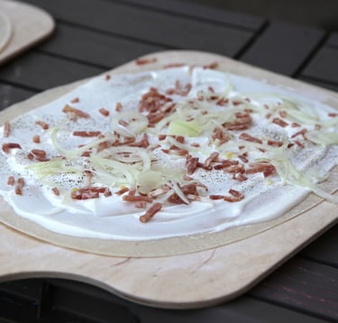 tarte flambee lardon creme