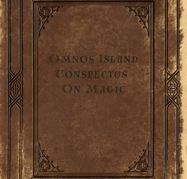 cover of Omnos Magical Conspectus, an old, weathered book