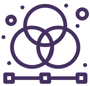 Ícone círculos sobrepostos representando um diagrama.