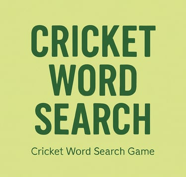 Cricket Word Search Game 