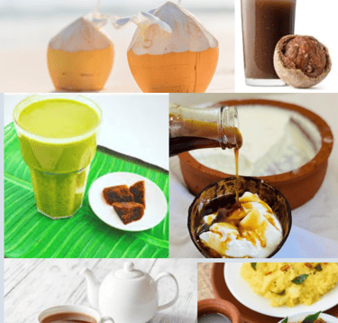 Ceylon Tea, Sri Lankan King coconut, woodapple, curd, Kola Kanda