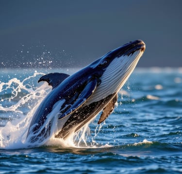 Whale jumping