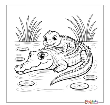 Free crocodile coloring page river animal for children