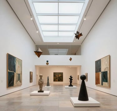 Close-up of architectural blueprints on a neutral-toned desk with modern tools.