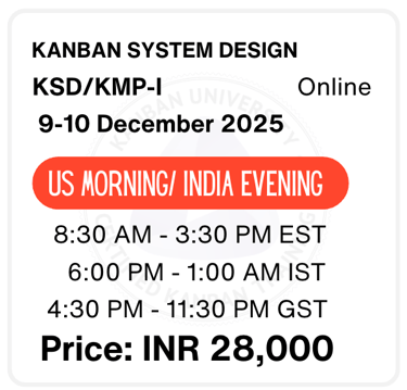 Kanban System Design KSD KMP-I KMP Training Kanban University