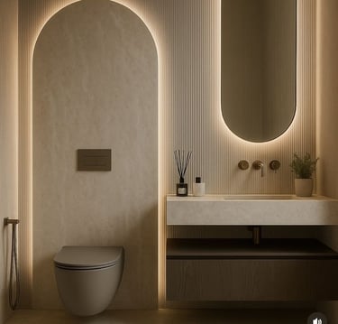 Banyo yenileme çalışması sonrası elde edilen modern görünüm