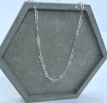 Corrente em prata 925 de corações 45cm