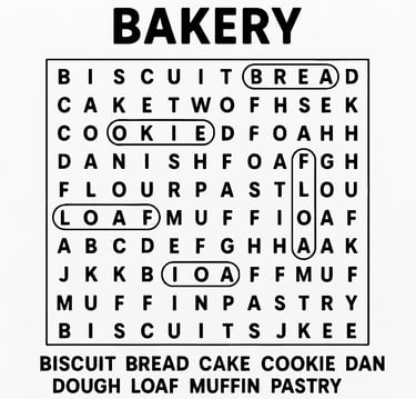 Bakery Word Search 