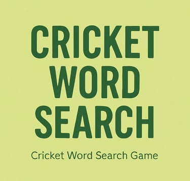 Cricket Word Search Game 