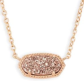 Prom Neutral Look: Rose Gold Pendant Necklace Drop Earrings Bracelet