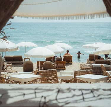 Vue imprenable sur la plage privée de Playa Amor à Leucate