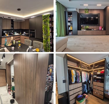 луксозен интериор с гардероб и мебели по поръчка – реализиран проект BrosMebel