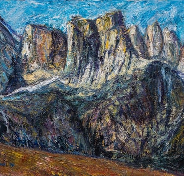 Cirque of the Towers, Nevada; Oil on Canvas