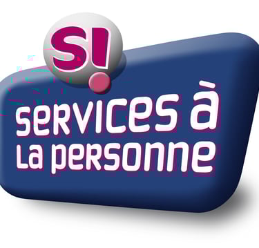 logo, services à la personnes, bleu et blanc