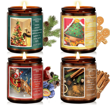 set of 4 Christmas scented candles