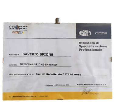 attestato partecipazione corso cambio getrag