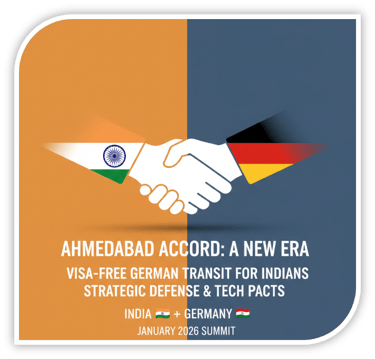 Infographic detailing Germany's visa-free airport transit rules for Indian passport holders.