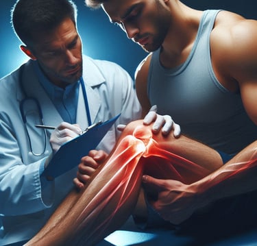 Consulta médica, tratamento lesões, ortopedista