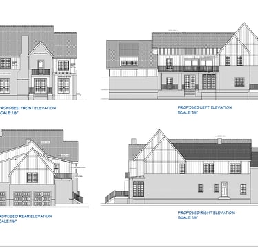 Example of a elevation drawing used for permit submission