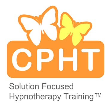 Clifton Practice of Hypnotherapy Training logo. CPHT with a white and yellow butterfly