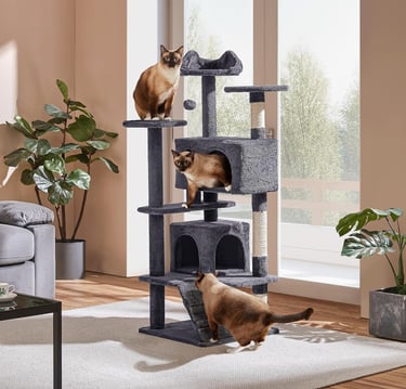 Yaheetech 54in Cat Tree Tower Condo Furniture Scratch Post for Kittens Pet House Play