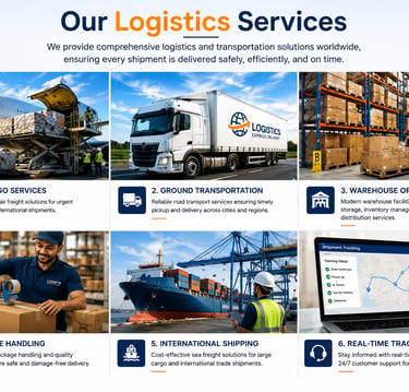 We provide comprehensive logistics and transportation solutions worldwide, including air cargo, grou