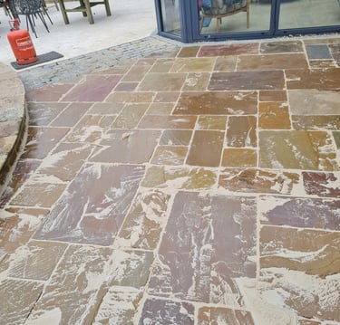 Titan grout getting put in