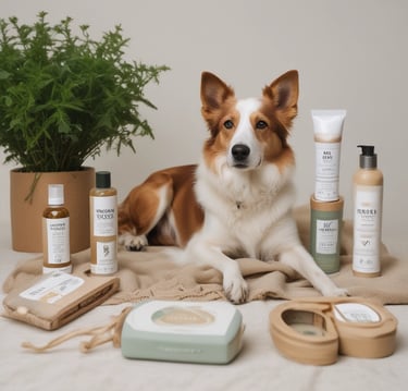 A cozy, sunlit dog boarding room with soft bedding and natural wooden accents, reflecting a calm home-style environment.