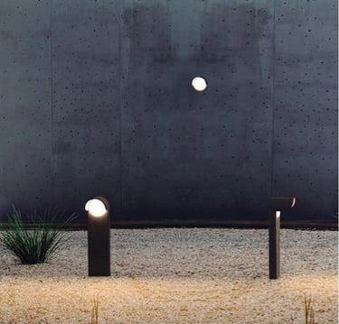 Conjunto de balizas de exterior 02 para iluminación de caminos y jardines, diseño moderno