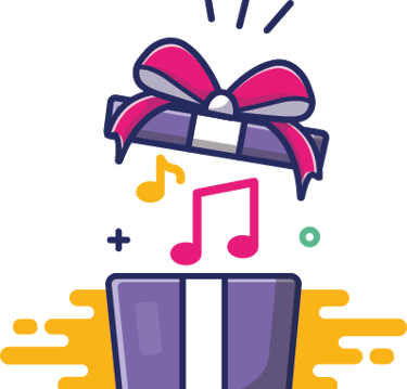 Musik als Geschenk verpackt