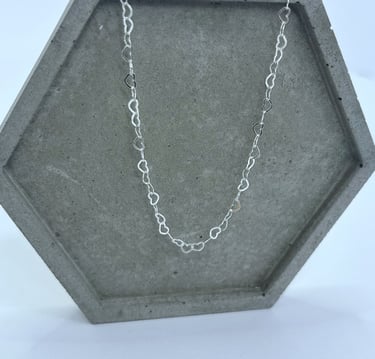 Corrente em prata 925 de corações 45cm