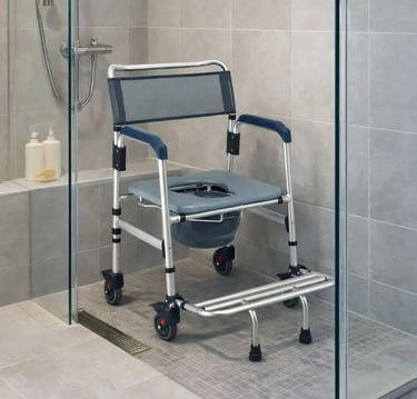 Cadeira de Banho Hidrolight Aluminio Dobrável Rodas Freio 135kg